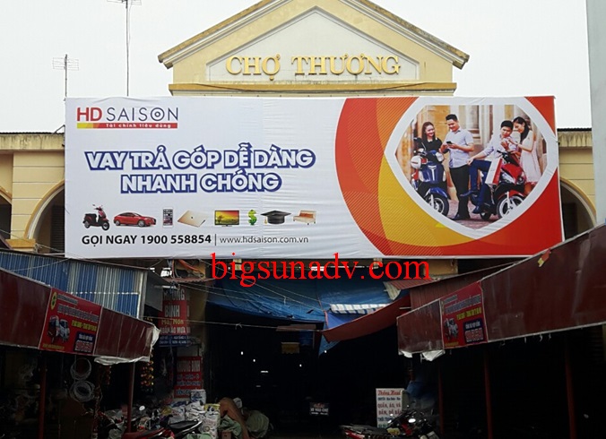 Quảng cáo nhãn HD Sai Son tại chợ Thương - Bắc Giang